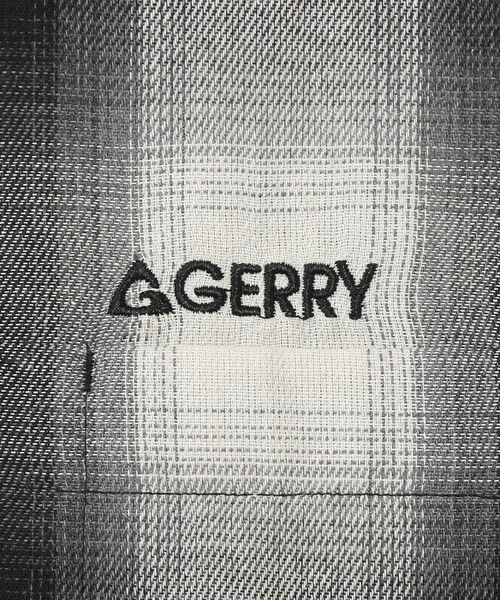 GERRY（ジェリー）の「GERRY (ジェリー) 半袖シャツ オンブレチェック 柄 ロゴ刺繍 やわらか メンズ レディース（シャツ/ブラウス・メンズ・ブルー/ホワイト/ブラック・LL/L/M）」の4枚目の写真