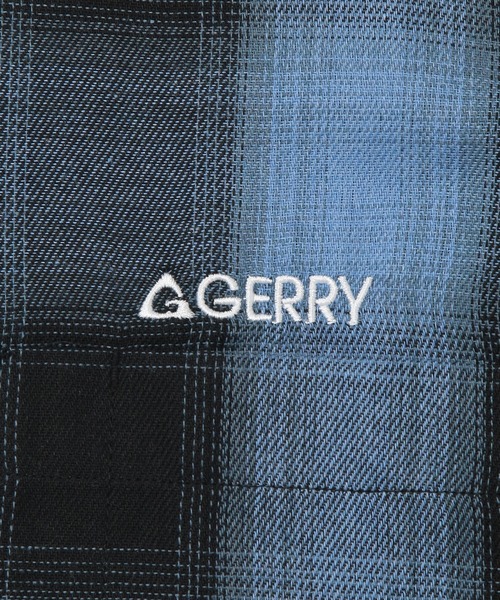 GERRY（ジェリー）の「GERRY (ジェリー) 半袖シャツ オンブレチェック 柄 ロゴ刺繍 やわらか メンズ レディース（シャツ/ブラウス・メンズ・ブルー/ホワイト/ブラック・LL/L/M）」の6枚目の写真