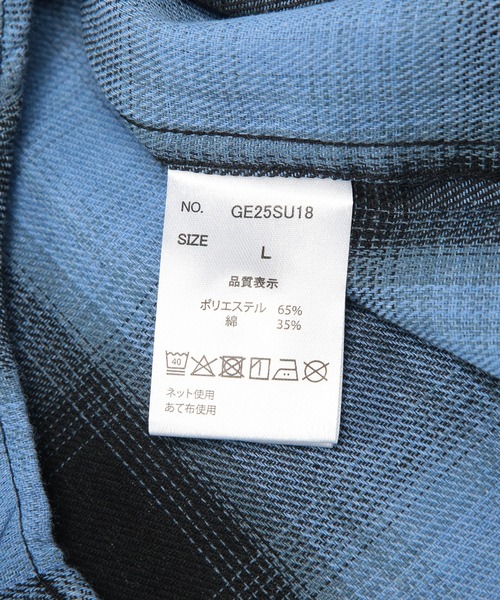 GERRY（ジェリー）の「GERRY (ジェリー) 半袖シャツ オンブレチェック 柄 ロゴ刺繍 やわらか メンズ レディース（シャツ/ブラウス・メンズ・ブルー/ホワイト/ブラック・LL/L/M）」の14枚目の写真