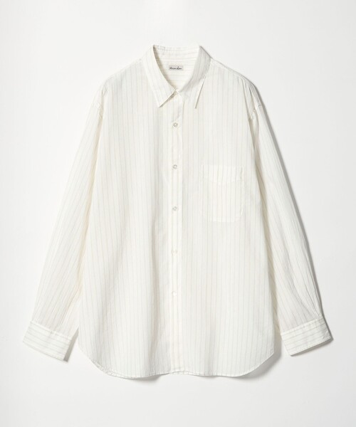 Steven Alan＞ AKIHA ストライプ レギュラーカラー シャツ LOOSE