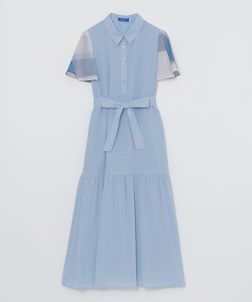 BLUE LABEL CRESTBRIDGE(ブルーレーベルクレストブリッジ)の「【10周年記念】クリスピーシアーボイルティアードドレス(ワンピース・レディース・ブルー/ダークネイビー・36/38/40)」の11枚目の写真