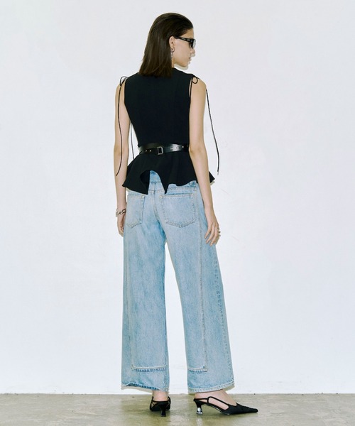JOSE MOON(ジョゼムーン)の「PEPLUM TAPE TOPS/ペプラムテープトップス(Tシャツ/カットソー・レディース・ブラック/グリーン系その他/ホワイト・FREE)」の22枚目の写真