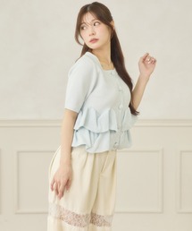 Ambre Neige | dot flill Peplum knit cardigan / ドットフリルペプラムニットカーディガン(カーディガン/ボレロ)