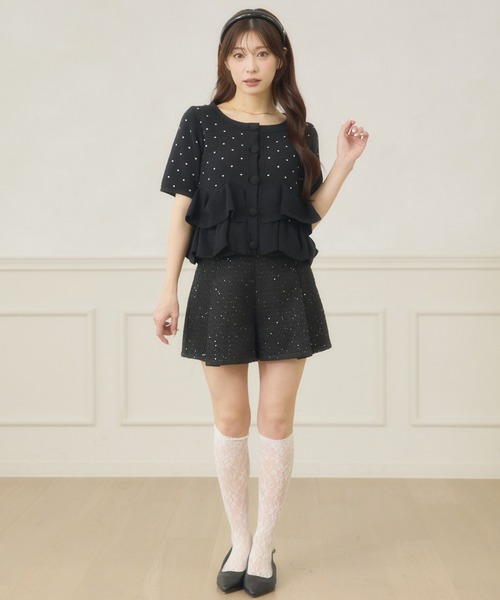 Ambre Neige(アンブルネージュ)の「dot flill Peplum knit cardigan / ドットフリルペプラムニットカーディガン(カーディガン/ボレロ・レディース・ブラック/ネイビー/サックスブルー/アイボリー・FREE)」の22枚目の写真