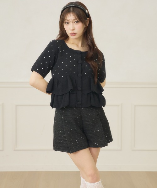 Ambre Neige(アンブルネージュ)の「dot flill Peplum knit cardigan / ドットフリルペプラムニットカーディガン(カーディガン/ボレロ・レディース・ブラック/ネイビー/サックスブルー/アイボリー・FREE)」の20枚目の写真