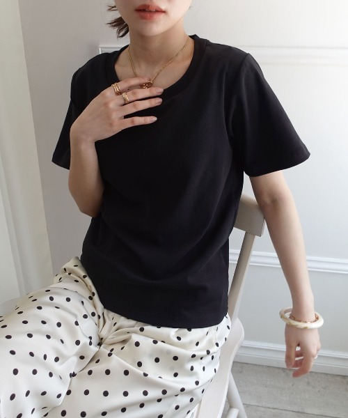 CORNERS(コーナーズ)の「カップ付きTシャツ(Tシャツ/カットソー・レディース・ブラック/ブラウン/チャコールグレー/オフホワイト・M)」の12枚目の写真