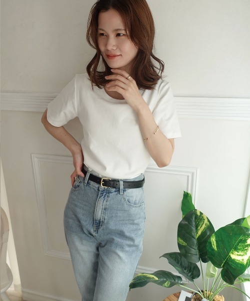 CORNERS(コーナーズ)の「カップ付きTシャツ(Tシャツ/カットソー・レディース・ブラック/ブラウン/チャコールグレー/オフホワイト・M)」の13枚目の写真