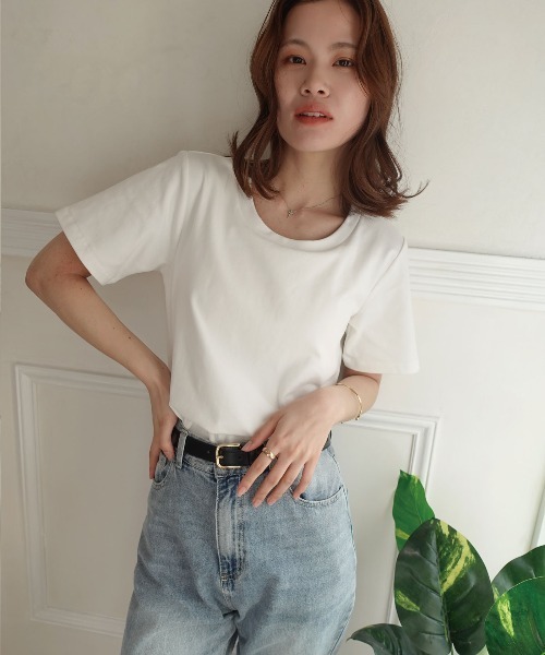 CORNERS(コーナーズ)の「カップ付きTシャツ(Tシャツ/カットソー・レディース・ブラック/ブラウン/チャコールグレー/オフホワイト・M)」の14枚目の写真