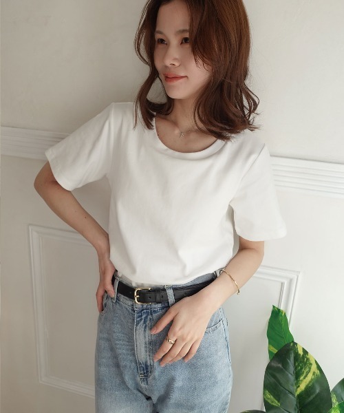CORNERS(コーナーズ)の「カップ付きTシャツ(Tシャツ/カットソー・レディース・ブラック/ブラウン/チャコールグレー/オフホワイト・M)」の15枚目の写真