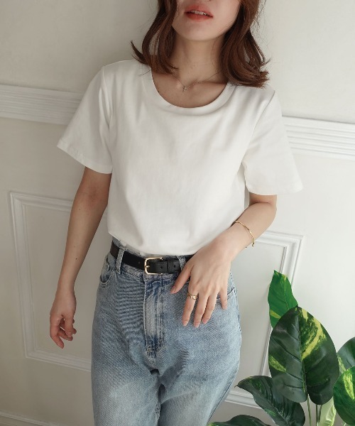 CORNERS(コーナーズ)の「カップ付きTシャツ(Tシャツ/カットソー・レディース・ブラック/ブラウン/チャコールグレー/オフホワイト・M)」の16枚目の写真