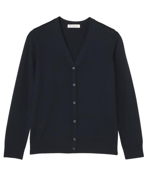 TOKYO SHIRTS(トウキョウシャツ)の「ドライレーヨン 長袖 Vネック カーディガン(カーディガン/ボレロ・レディース・ブルー/ベージュ/ネイビー・M/L/LL)」の3枚目の写真