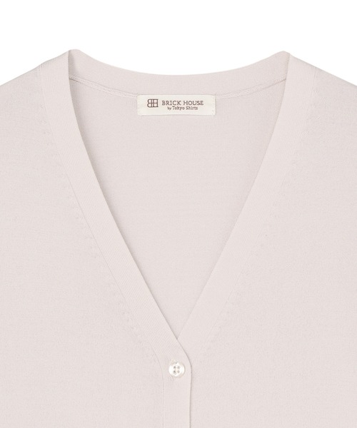 TOKYO SHIRTS(トウキョウシャツ)の「ドライレーヨン 長袖 Vネック カーディガン(カーディガン/ボレロ・レディース・ブルー/ベージュ/ネイビー・M/L/LL)」の6枚目の写真