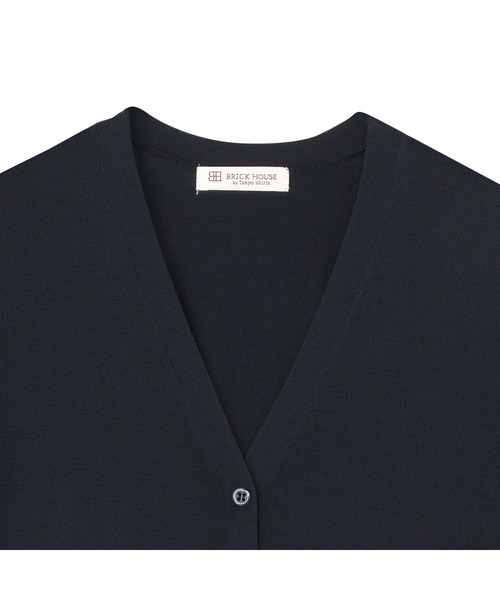 TOKYO SHIRTS(トウキョウシャツ)の「ドライレーヨン 長袖 Vネック カーディガン(カーディガン/ボレロ・レディース・ブルー/ベージュ/ネイビー・M/L/LL)」の11枚目の写真