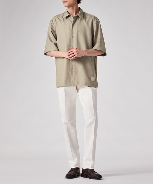 Paul Smith(ポールスミス)の「"Cropped Logo" ソリッド 半袖シャツ / 263317 427B(シャツ/ブラウス・メンズ・チャコールグレー/グレー/ベージュ・SMALL/X-LARGE/LARGE/MEDIUM)」の12枚目の写真