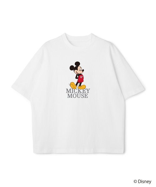 Disney(ディズニー)の「【Disney/ディズニー】Mickey Mouse / ミッキーマウス半袖Tシャツ / Over Harf Sleeve T-shirt《UNISEX》(Tシャツ/カットソー・レディース・ブラック/ホワイト・M/L/XL)」の2枚目の写真