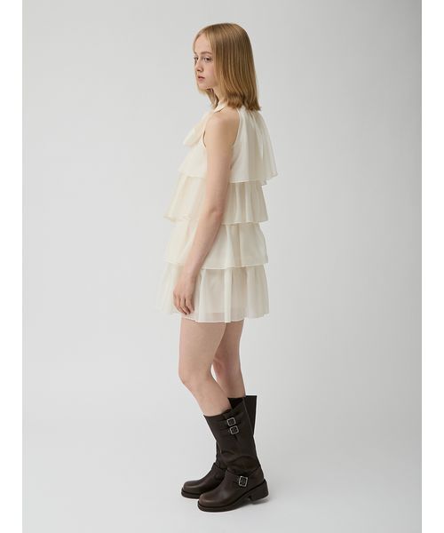 LILY BROWN(リリーブラウン)の「アメスリティアードワンピース(スカート・レディース・モカ/ライトブルー/アイボリー・F)」の13枚目の写真