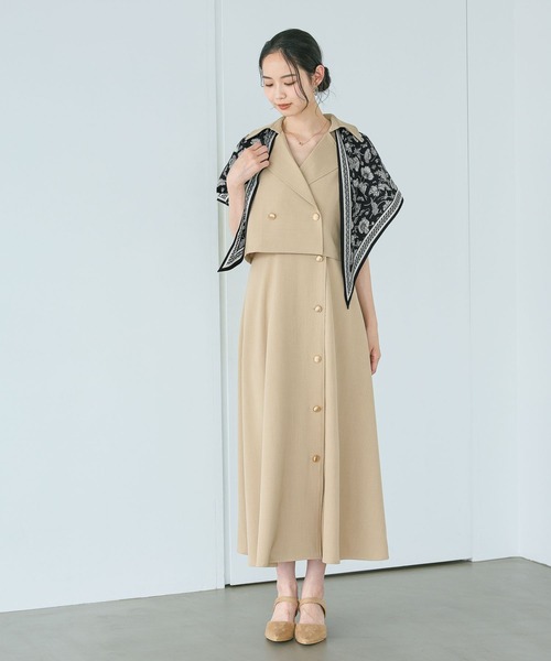 Andemiu(アンデミュウ)の「ジャケット・ワンピースセット/トレンチ風ワンピース/1043569(ワンピース・レディース・ベージュ/ブラウン/グレー・FREE)」の3枚目の写真
