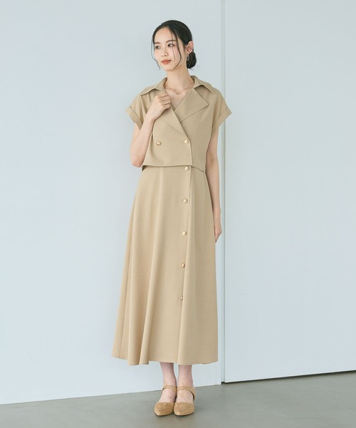 Andemiu(アンデミュウ)の「ジャケット・ワンピースセット/トレンチ風ワンピース/1043569(ワンピース・レディース・ベージュ/ブラウン/グレー・FREE)」の12枚目の写真