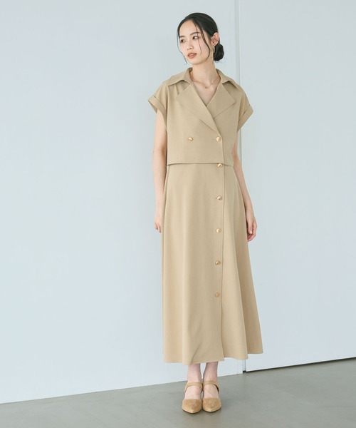 Andemiu(アンデミュウ)の「ジャケット・ワンピースセット/トレンチ風ワンピース/1043569(ワンピース・レディース・ベージュ/ブラウン/グレー・FREE)」の13枚目の写真