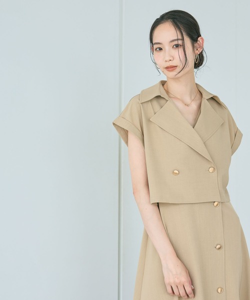 Andemiu(アンデミュウ)の「ジャケット・ワンピースセット/トレンチ風ワンピース/1043569(ワンピース・レディース・ベージュ/ブラウン/グレー・FREE)」の14枚目の写真