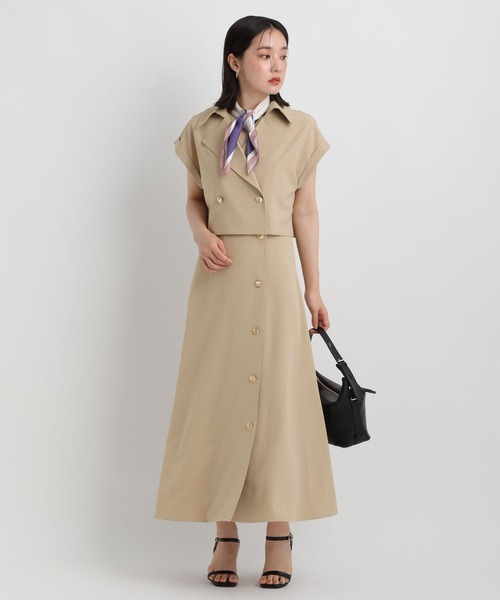 Andemiu(アンデミュウ)の「ジャケット・ワンピースセット/トレンチ風ワンピース/1043569(ワンピース・レディース・ベージュ/ブラウン/グレー・FREE)」の15枚目の写真