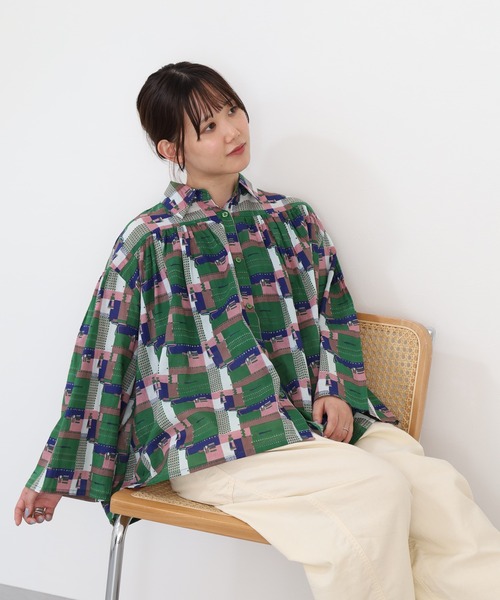 KILKI（キルキー）の「kilki オーバーサイズブラウス　ペインター 長袖（シャツ/ブラウス・レディース・レッド系その他/グリーン系その他・FREE）」の5枚目の写真