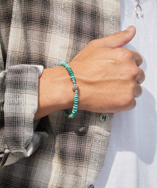ROOPTOKYO(ループトウキョウ)の「SunKu/サンク BEADS HOOK BRACELET ビーズ フック ブレスレット ターコイズ オニキス メンズ レディース 2026年 夏 夏服(ブレスレット・メンズ・ターコイズブルー/ブラック系その他・FREE)」の2枚目の写真