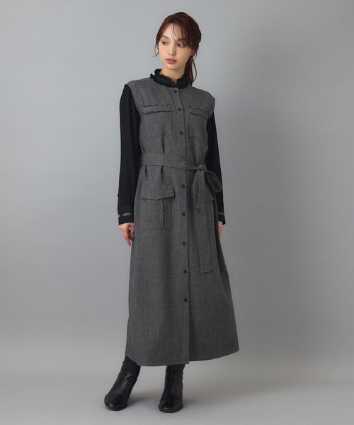 DRESSTERIOR(ドレステリア)の「【ウォッシャブル】ツイードライクワンピース(ワンピース・レディース・ブラウン系その他/ダークグレー・34/38/36)」の10枚目の写真