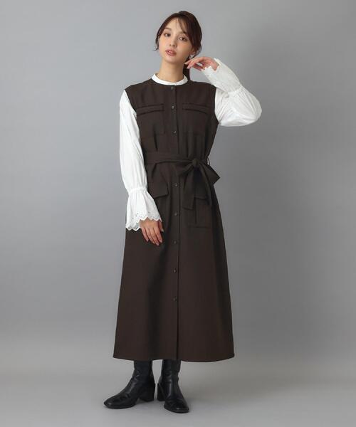 DRESSTERIOR(ドレステリア)の「【ウォッシャブル】ツイードライクワンピース(ワンピース・レディース・ブラウン系その他/ダークグレー・34/38/36)」の12枚目の写真