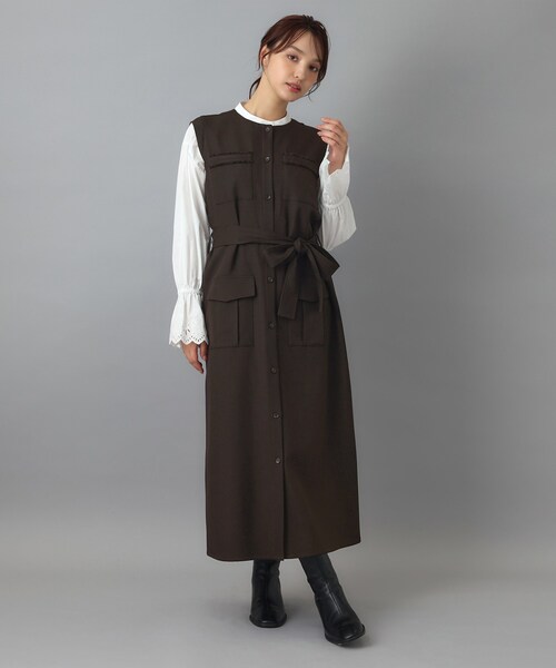 DRESSTERIOR(ドレステリア)の「【ウォッシャブル】ツイードライクワンピース(ワンピース・レディース・ブラウン系その他/ダークグレー・34/38/36)」の13枚目の写真