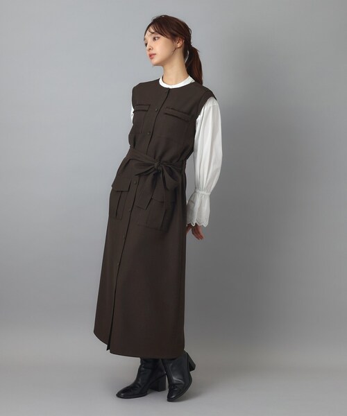 DRESSTERIOR(ドレステリア)の「【ウォッシャブル】ツイードライクワンピース(ワンピース・レディース・ブラウン系その他/ダークグレー・34/38/36)」の15枚目の写真