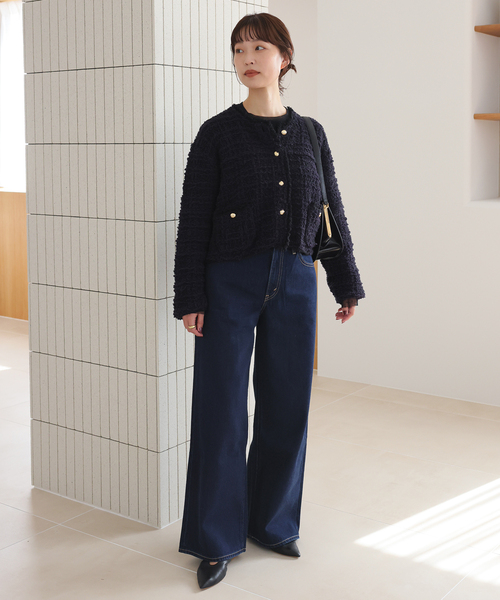 SLOBE IENA(スローブイエナ)の「レイヤードジャガードドットスリーブロンTEE(Tシャツ/カットソー・レディース・ネイビー/ブラック/ホワイト・FREE)」の21枚目の写真