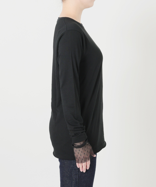 SLOBE IENA(スローブイエナ)の「レイヤードジャガードドットスリーブロンTEE(Tシャツ/カットソー・レディース・ネイビー/ブラック/ホワイト・FREE)」の7枚目の写真