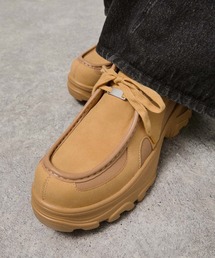 【Alfred Alex】Chunky High-Sole Moccasin Shoes / ハイソール メタルプレート モカシンシューズ
