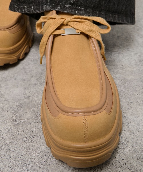 Alfred Alex（アルフレッドアレックス）の「【Alfred Alex】Chunky High-Sole Moccasin Shoes / ハイソール 厚底 モカシンスニーカー（スニーカー・メンズ・ブラック/ベージュ・S/M/L）」の6枚目の写真