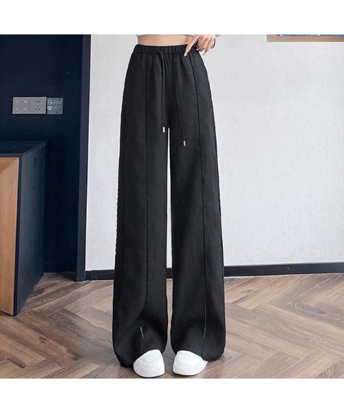witch(ウイッチ)の「棉麻素材フラワーレースラインワイドパンツ(その他パンツ・レディース・ベージュ/ホワイト/ブラック/イエロー・M/L)」の1枚目の写真