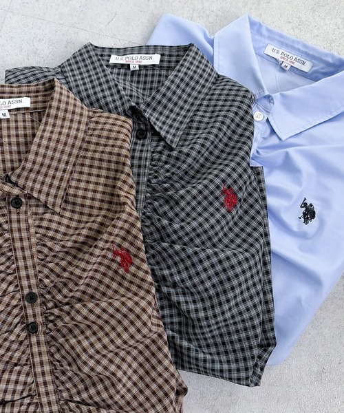 U.S. POLO ASSN.(ユーエスポロアッスン)の「RANAN/solleim別注【U.S.POLO ASSN.】シャーリングロングスリーブシャツ(シャツ/ブラウス・レディース・ブラック系その他/ブルー/ブラウン系その他・M/LL/L)」の21枚目の写真