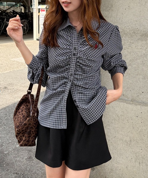 U.S. POLO ASSN.(ユーエスポロアッスン)の「RANAN/solleim別注【U.S.POLO ASSN.】シャーリングロングスリーブシャツ(シャツ/ブラウス・レディース・ブラック系その他/ブルー/ブラウン系その他・M/LL/L)」の22枚目の写真