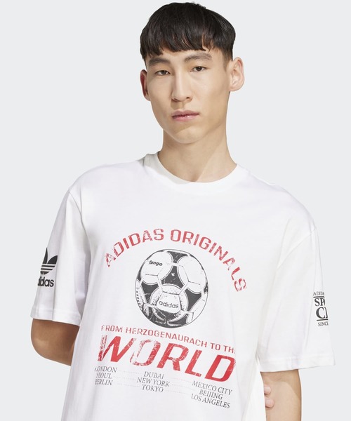 adidas(アディダス)の「90年代のサッカー グラフィック半袖Tシャツ / アディダスオリジナルス adidas Originals(Tシャツ/カットソー・メンズ・ホワイト・X-SMALL/X-LARGE/MEDIUM/SMALL/XX-LARGE/3XL/XX-SMALL/LARGE)」の3枚目の写真