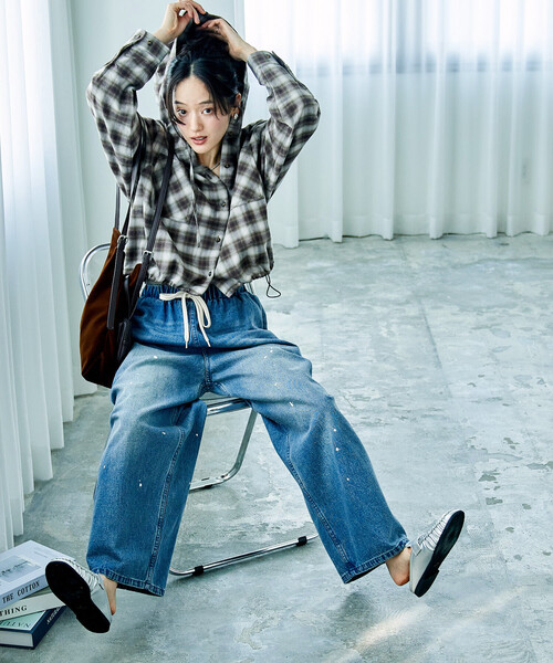 FREAK'S STORE（フリークスストア）の「Foxfire × FREAK'S STORE/フォックスファイヤー 別注 フード付き ネルシャツ（シャツ/ブラウス・レディース・ブラウン/ネイビー/グリーン・ﾌﾘ-）」の11枚目の写真