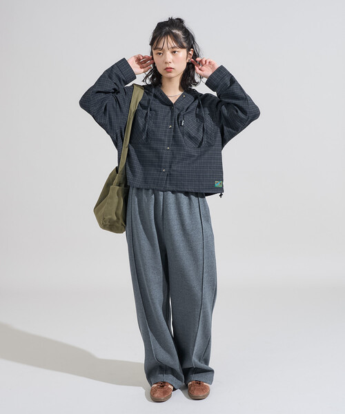 FREAK'S STORE（フリークスストア）の「Foxfire × FREAK'S STORE/フォックスファイヤー 別注 フード付き ネルシャツ（シャツ/ブラウス・レディース・ブラウン/ネイビー/グリーン・ﾌﾘ-）」の15枚目の写真
