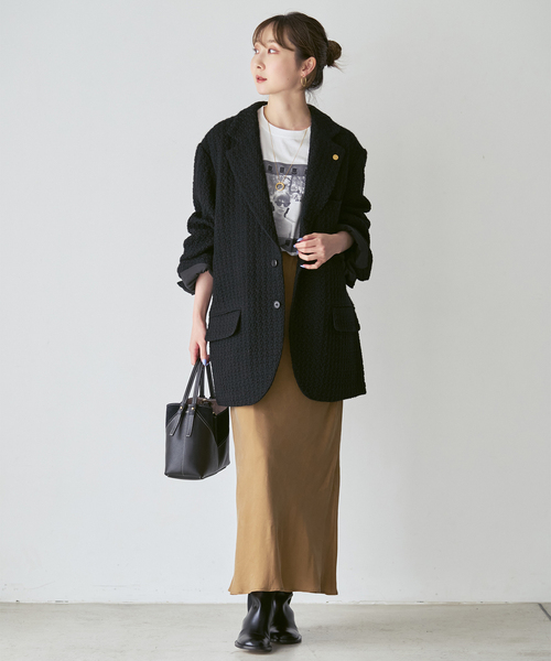 Couture d'adam(クチュールドアダム)の「《NOBLE別注》COUTURE D'ADAM BIG JK Single/Italian Tweed(テーラードジャケット・レディース・ブラック/ブラウン・36/38)」の6枚目の写真