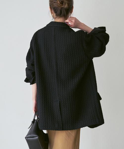 Couture d'adam(クチュールドアダム)の「《NOBLE別注》COUTURE D'ADAM BIG JK Single/Italian Tweed(テーラードジャケット・レディース・ブラック/ブラウン・36/38)」の10枚目の写真