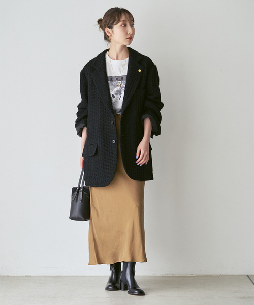Couture d'adam(クチュールドアダム)の「《NOBLE別注》COUTURE D'ADAM BIG JK Single/Italian Tweed(テーラードジャケット・レディース・ブラック/ブラウン・36/38)」の11枚目の写真