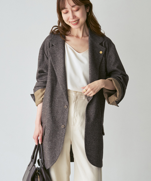 Couture d'adam(クチュールドアダム)の「《NOBLE別注》COUTURE D'ADAM BIG JK Single/Italian Tweed(テーラードジャケット・レディース・ブラック/ブラウン・36/38)」の19枚目の写真