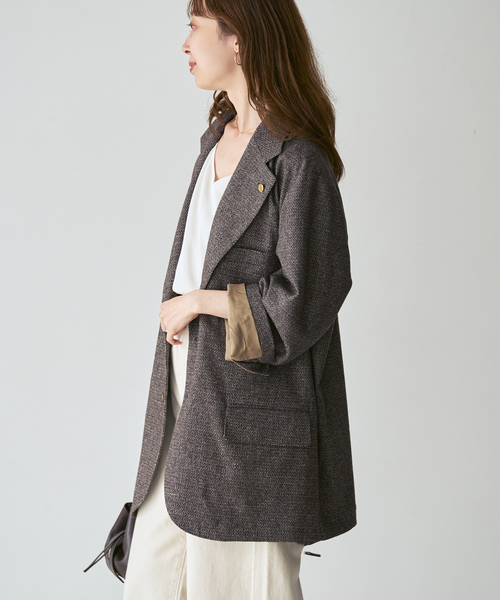 Couture d'adam(クチュールドアダム)の「《NOBLE別注》COUTURE D'ADAM BIG JK Single/Italian Tweed(テーラードジャケット・レディース・ブラック/ブラウン・36/38)」の20枚目の写真