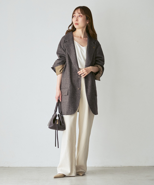 Couture d'adam(クチュールドアダム)の「《NOBLE別注》COUTURE D'ADAM BIG JK Single/Italian Tweed(テーラードジャケット・レディース・ブラック/ブラウン・36/38)」の22枚目の写真