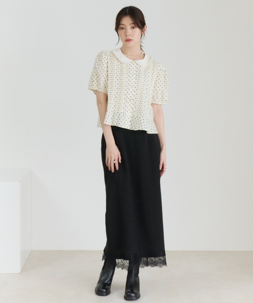 MISCH MASCH(ミッシュマッシュ)の「2026春夏新作 ドット柄カラーペプラムブラウス(シャツ/ブラウス・レディース・アイボリー・フリ-)」の8枚目の写真