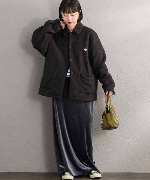 DANTON（ダントン）の「【WEB先行予約】[DANTON/ダントン] ボアフリース カバーオールジャケット（カバーオール・レディース・ベージュ/ブラック・S/M）」の13枚目の写真