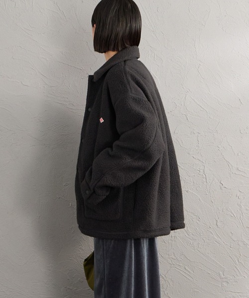 DANTON（ダントン）の「【WEB先行予約】[DANTON/ダントン] ボアフリース カバーオールジャケット（カバーオール・レディース・ベージュ/ブラック・S/M）」の7枚目の写真